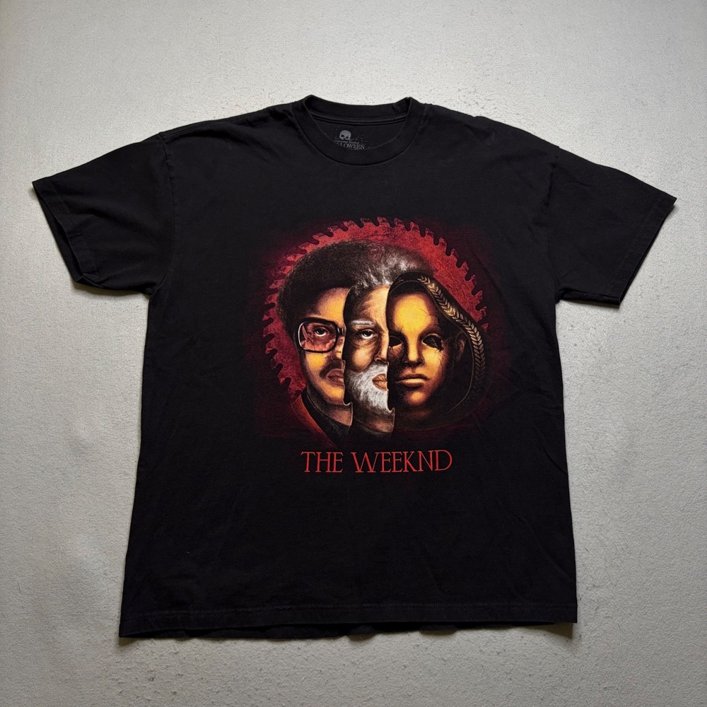Universal Studios T-Shirt Mens L Black The Weeknd Nightmare Trilogy HHN 2024